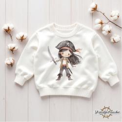 Buegelbild Piratenmädchen dunkle Haare